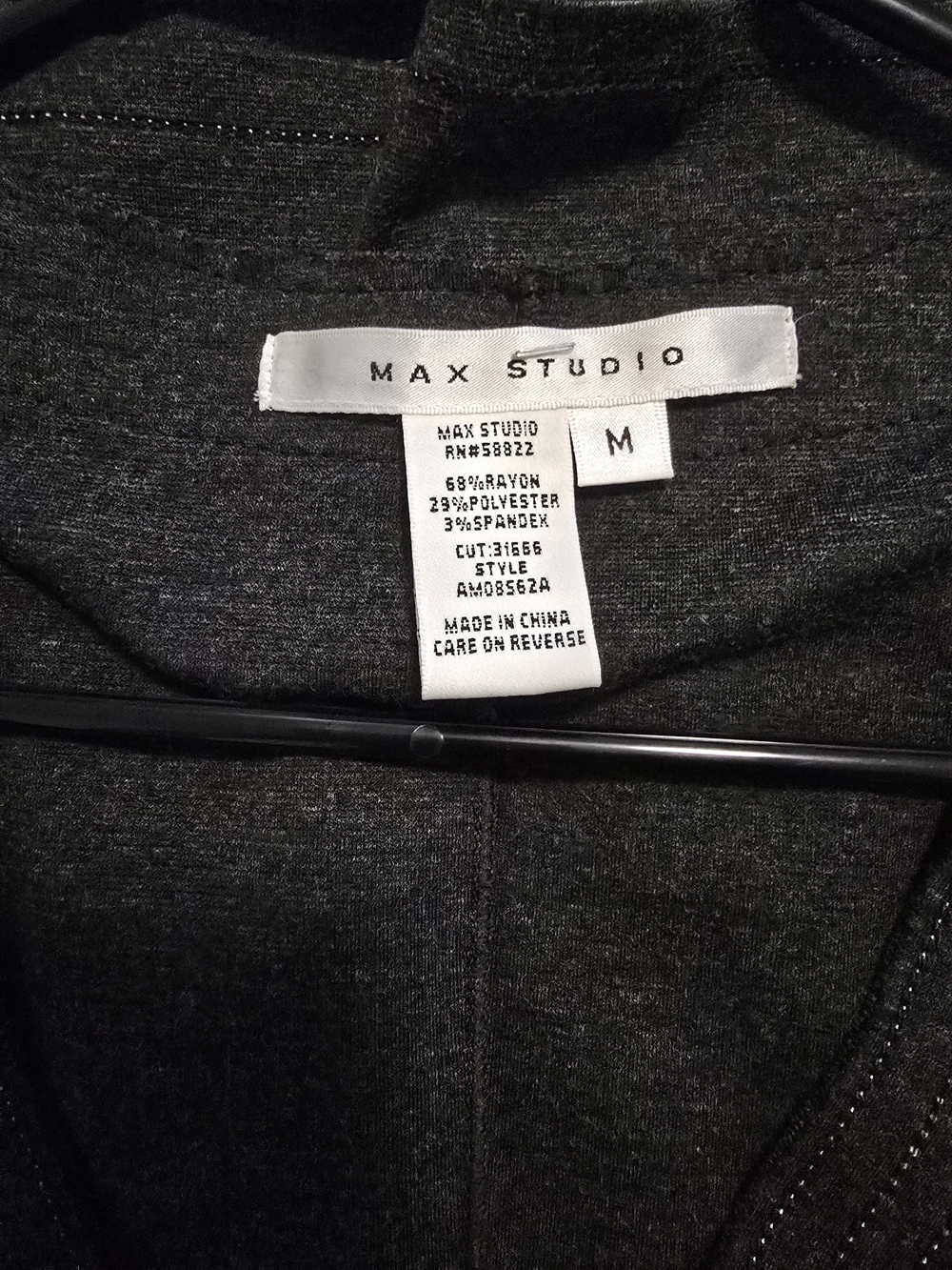 Max Studio Charcoal Wrap Dress with Long Sleeves - Picture 3 of 3